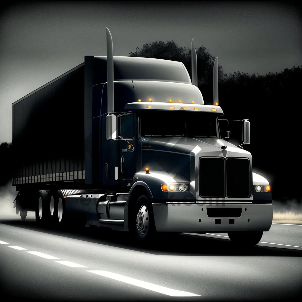 Picture of Highway Hauler: Speeding Trailer Truck for Efficient Cargo Transportation