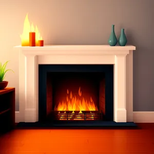 Fiery Glow: Stunning Fireplace Art Icon