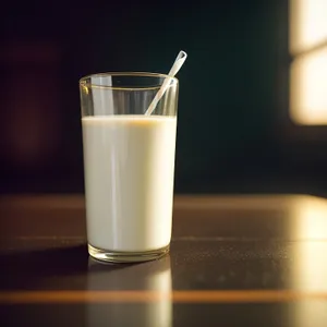 Refreshing Milk and Fruit Cocktail in Glass