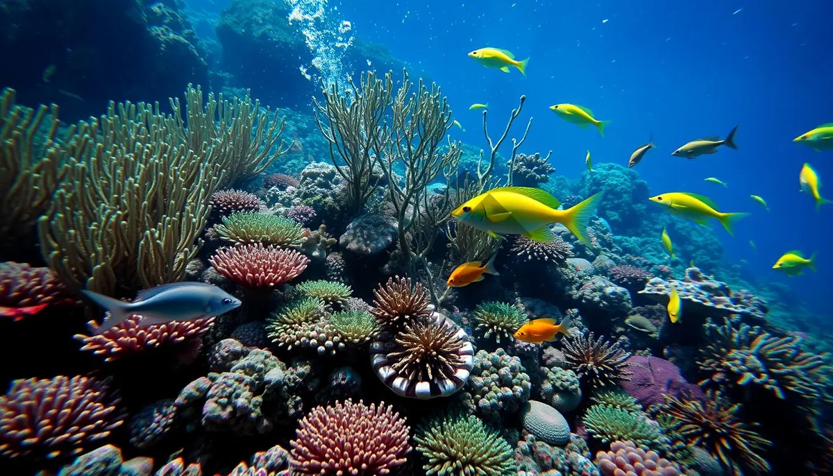 Picture of Colorful Fish in Tropical Coral Reef Underwater Dive