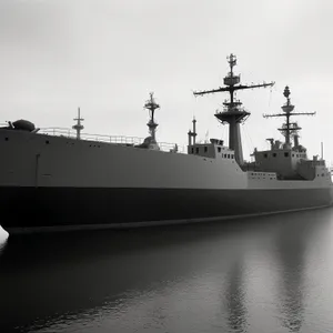 Warship at Sea: Majestic Military Vessel