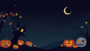 Dark Halloween Moon Silhouette Art Design