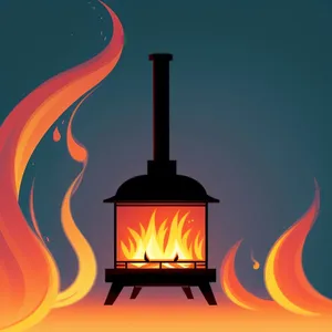 Fiery Flue - Cartoon Chimney Icon for Heat & Blaze