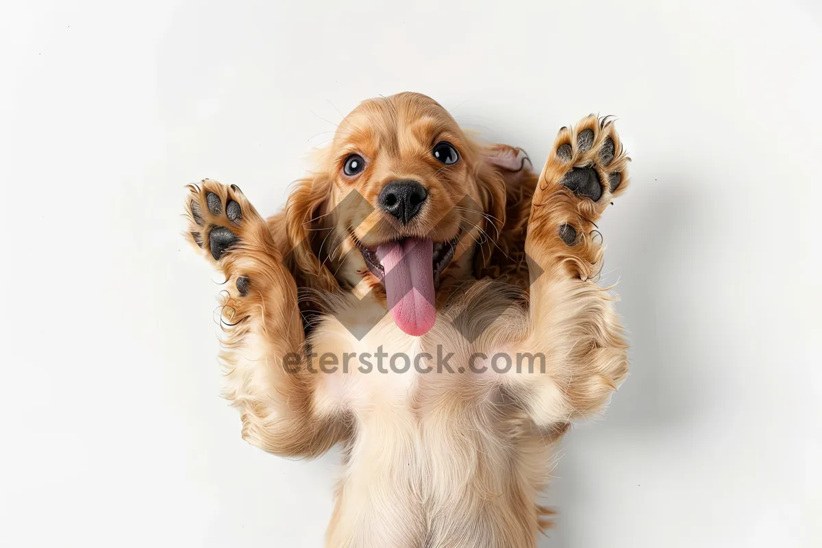 Picture of Cute Cocker Spaniel Puppy Sitting in Studio Portrait