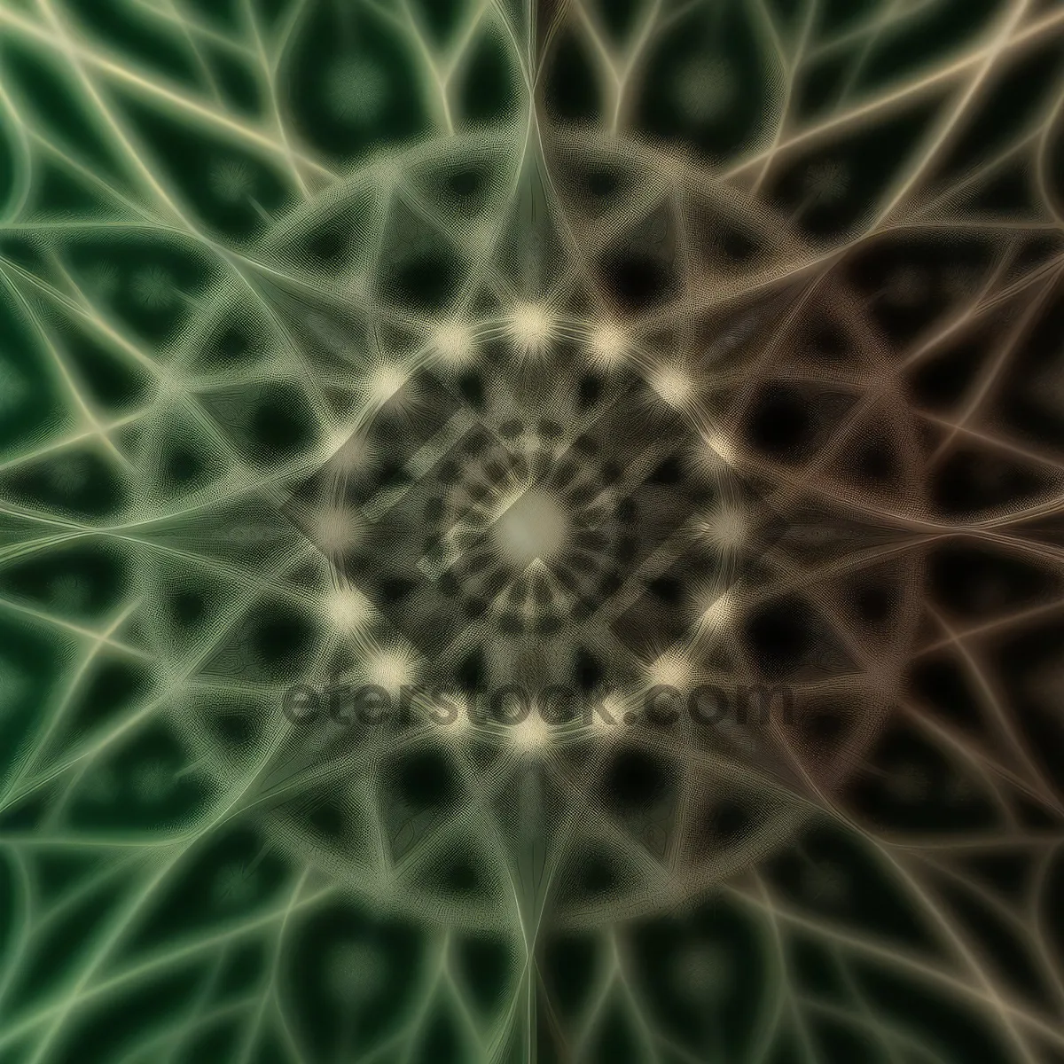 Picture of Futuristic Cactus Glow: Digital Fractal Pattern Art