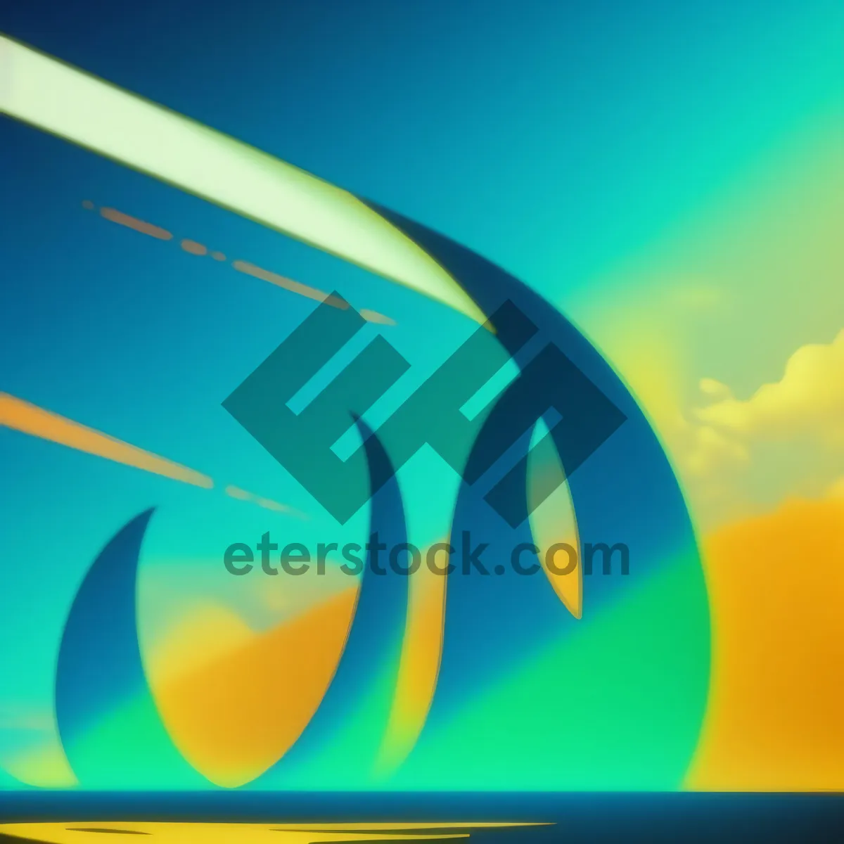 Picture of Glossy Orange Lightning Circle Graphic Set