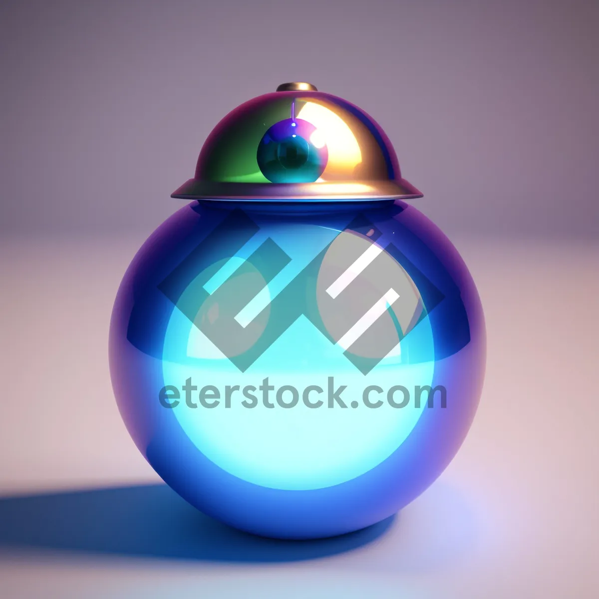 Picture of Vibrant Glass Sphere Button - Orange
