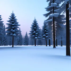 Winter Wonderland: Majestic Snowy Fir Forest