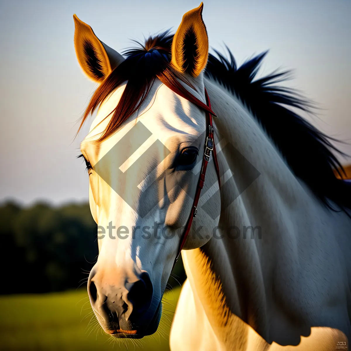 Picture of Brown Thoroughbred Stallion - Equestrian Portrait