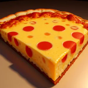 Gourmet Cheese Slice on Plate: Delicious Confectionery Snack
