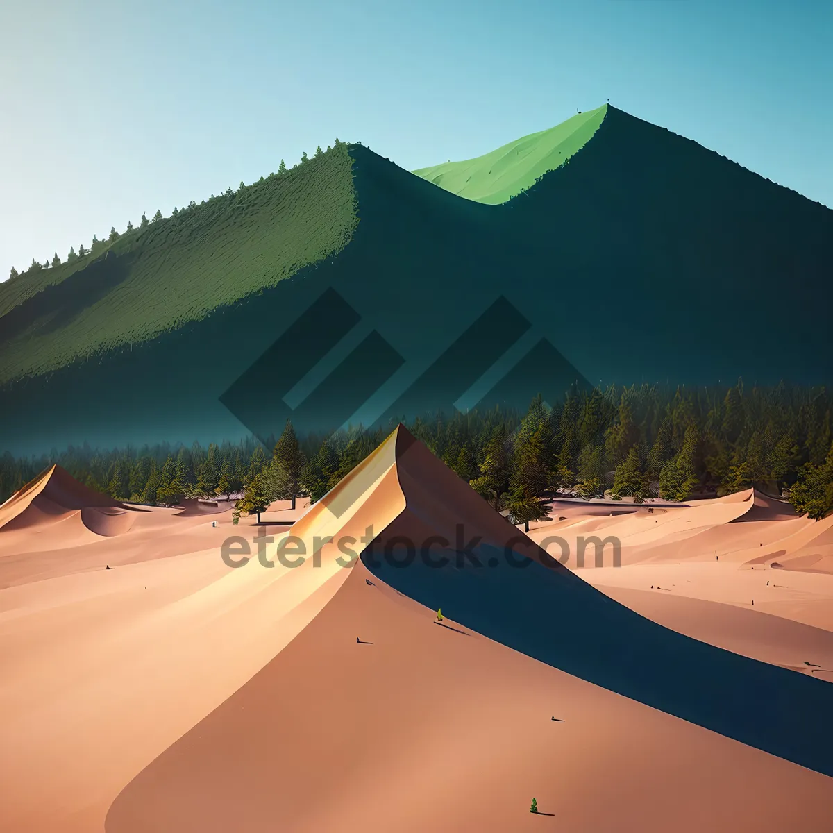 Picture of Dunescape: Majestic Sand Dunes Under Sunset Sky