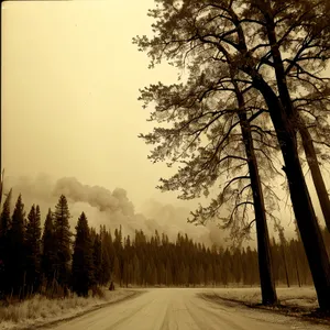 Winter Wonderland: Majestic Pine Trees in Snowy Forest
