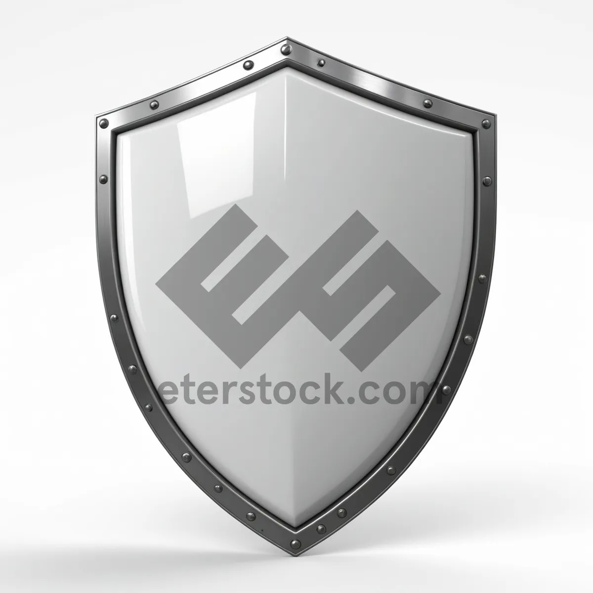 Picture of Metallic shield emblem icon design element