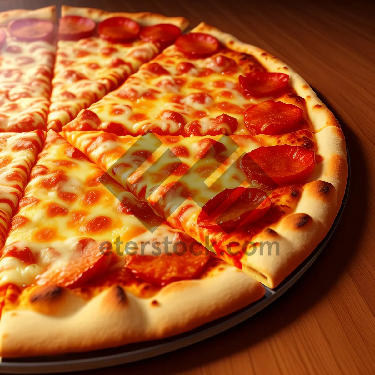 Picture of Delicious Gourmet Pizza with Pepperoni and Cheese