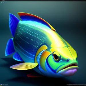 Seawater Fish Design: Colorful Graphic Goldfish Wallpaper