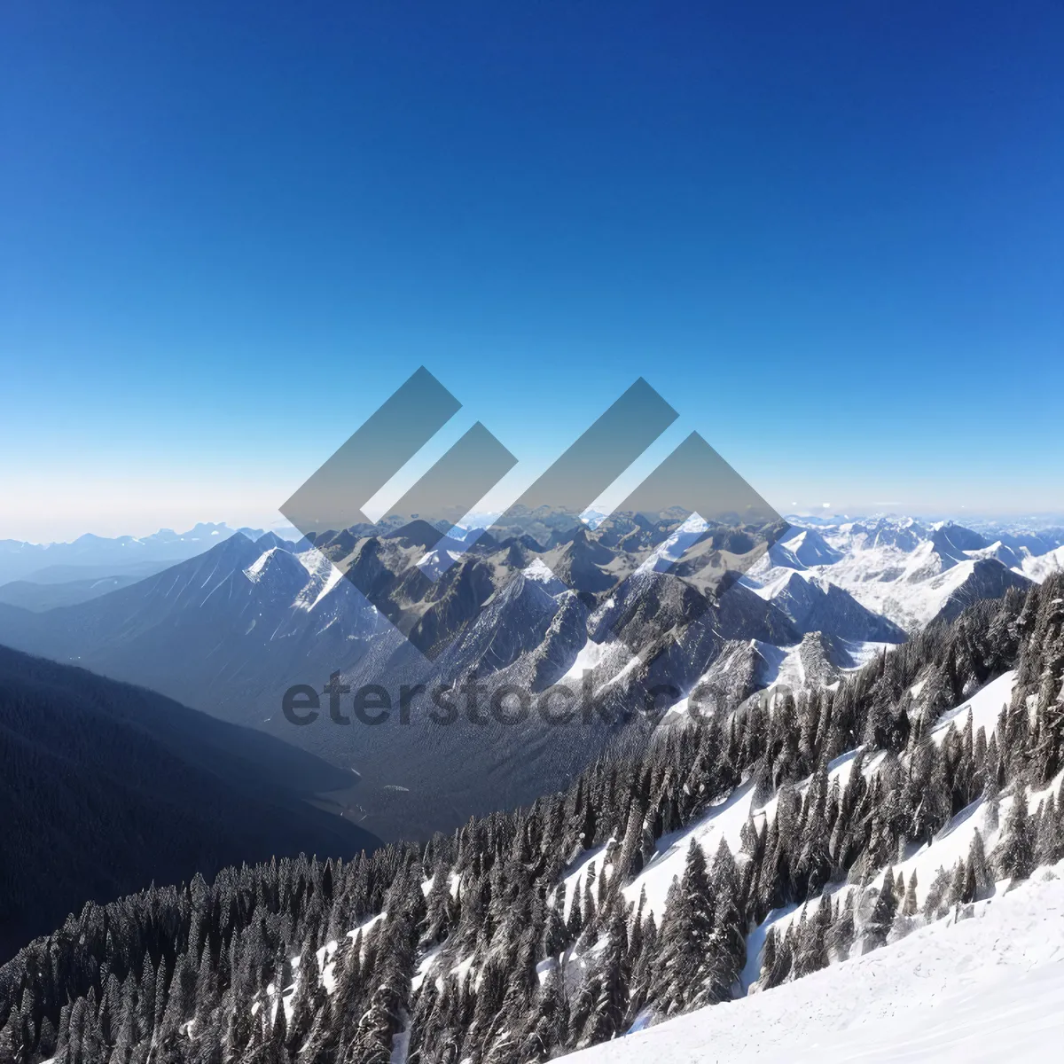 Picture of Majestic Winter Wonderland: Snowy Alpine Mountain Range