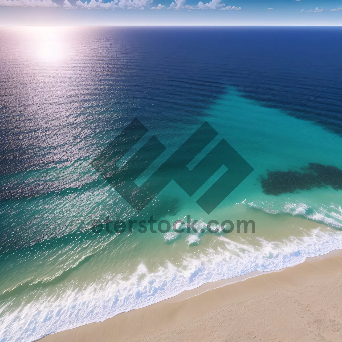 Picture of Turquoise Waves at Sunny Tropical Beach