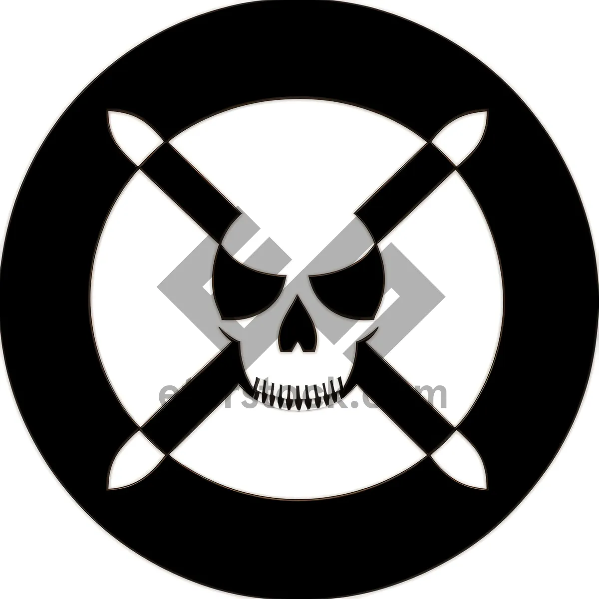 Picture of Black Poison Symbol Button - Round Web Graphic Design