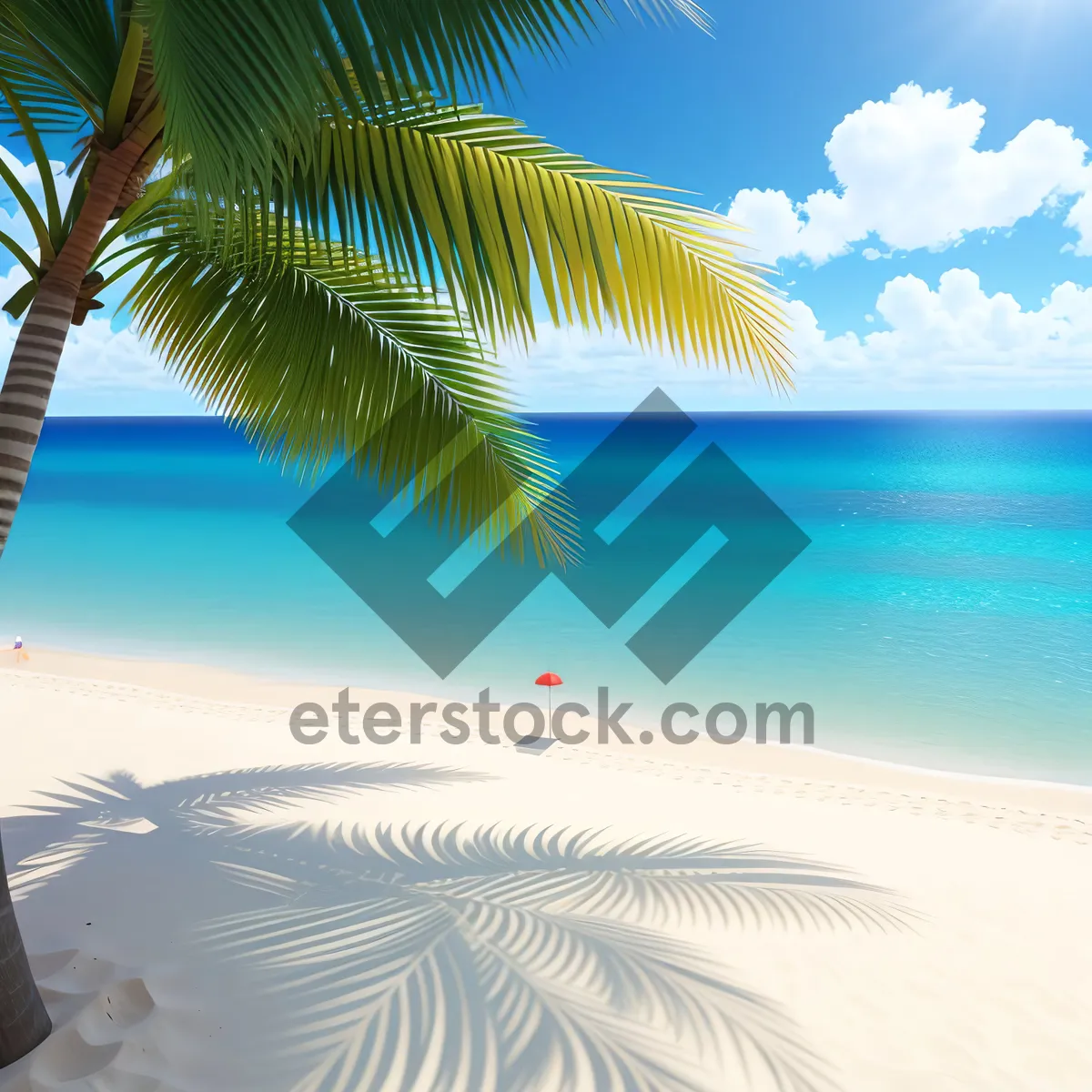 Picture of Turquoise Waters and Palm Trees on Paradise Beach