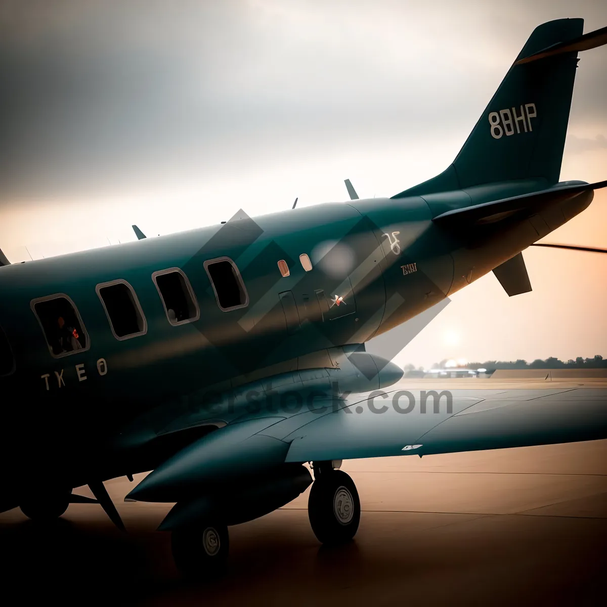 Picture of High-Flying Airliner in Blue Skies