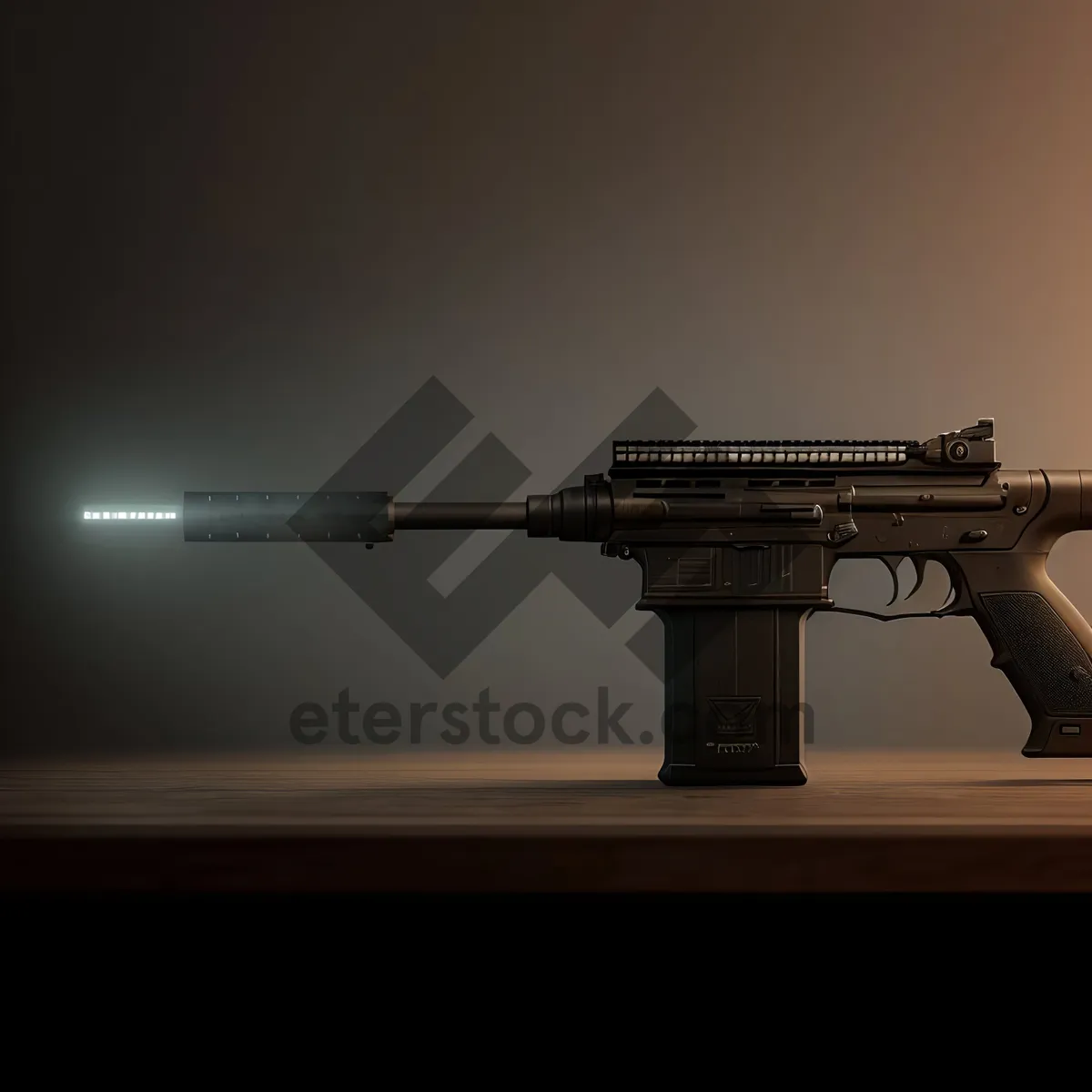 Picture of Modern Military Assault Rifle - Powerful Automatic Weapon