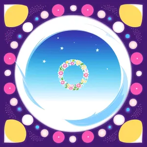 Fluid Moonlight: Artistic Graphic with Transparent Polka Dot Circle