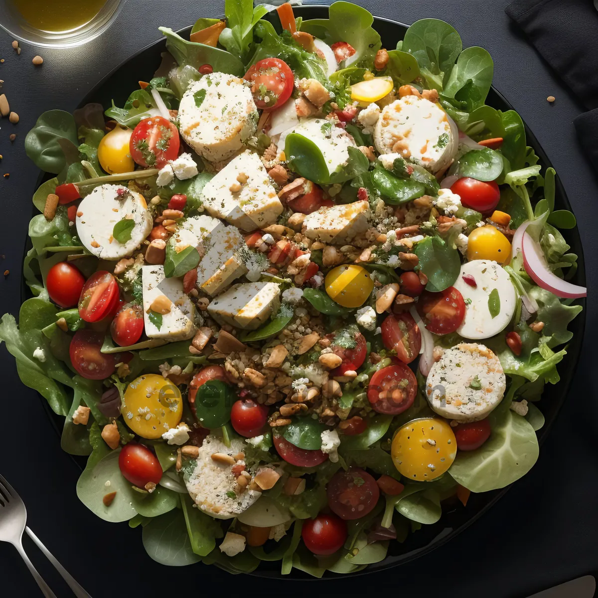 Picture of Delicious Grilled Vegetable Salad with Olive Dressing
