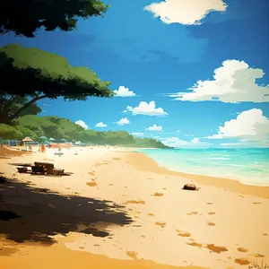 Tranquil Tropical Beach Paradise with Turquoise Waters
