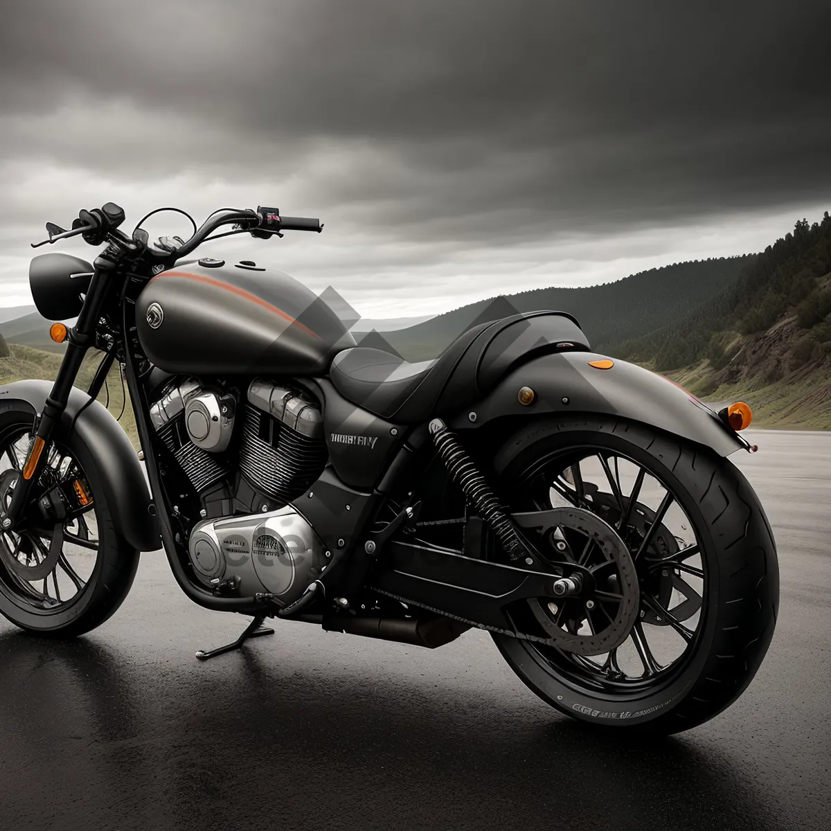 Picture of Speeding Biker on Open Road