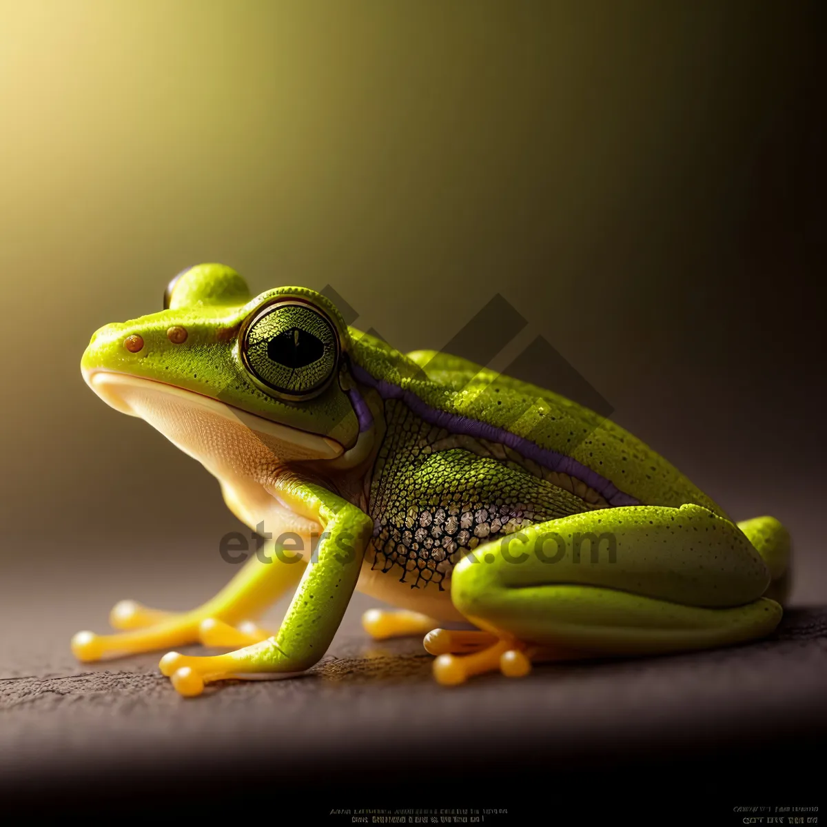 Picture of Bulging-eyed Tree Frog: Vibrant, Orange-eyed Amphibian