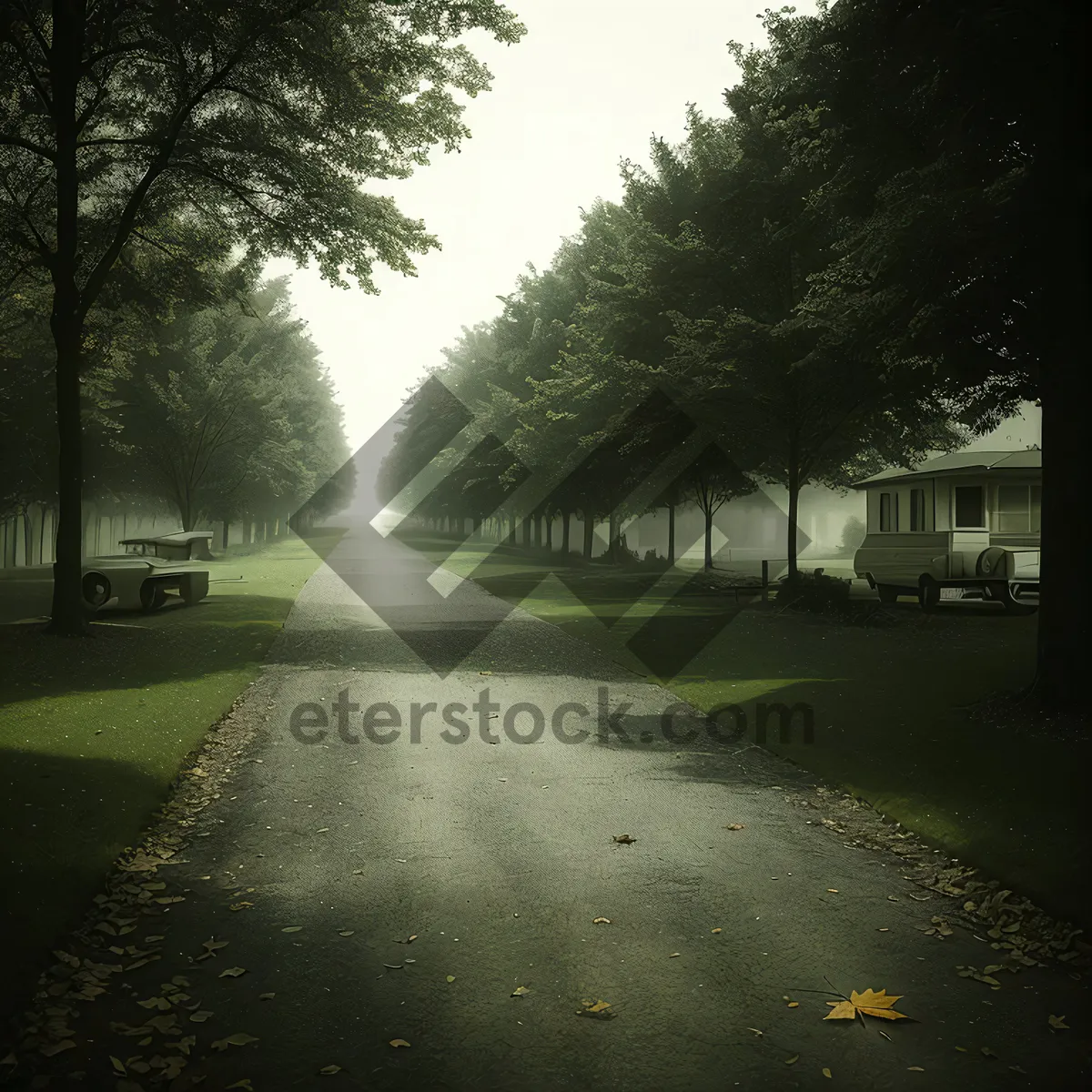 Picture of Park Oasis: Serene Fountain in Lush Landscape