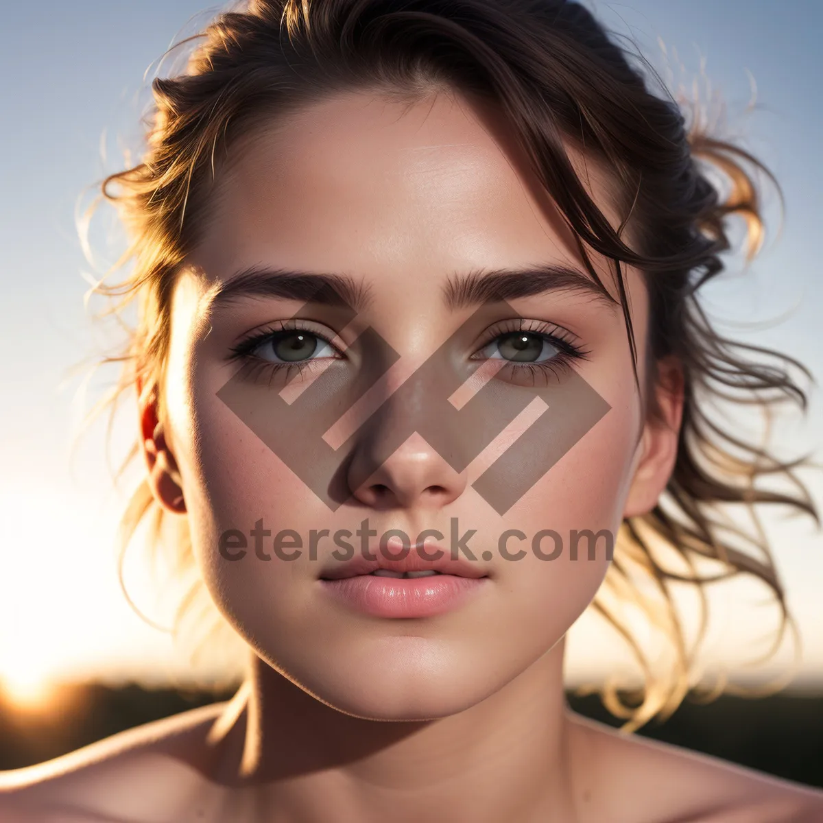 Picture of Radiant Brunette Model with Captivating Smile