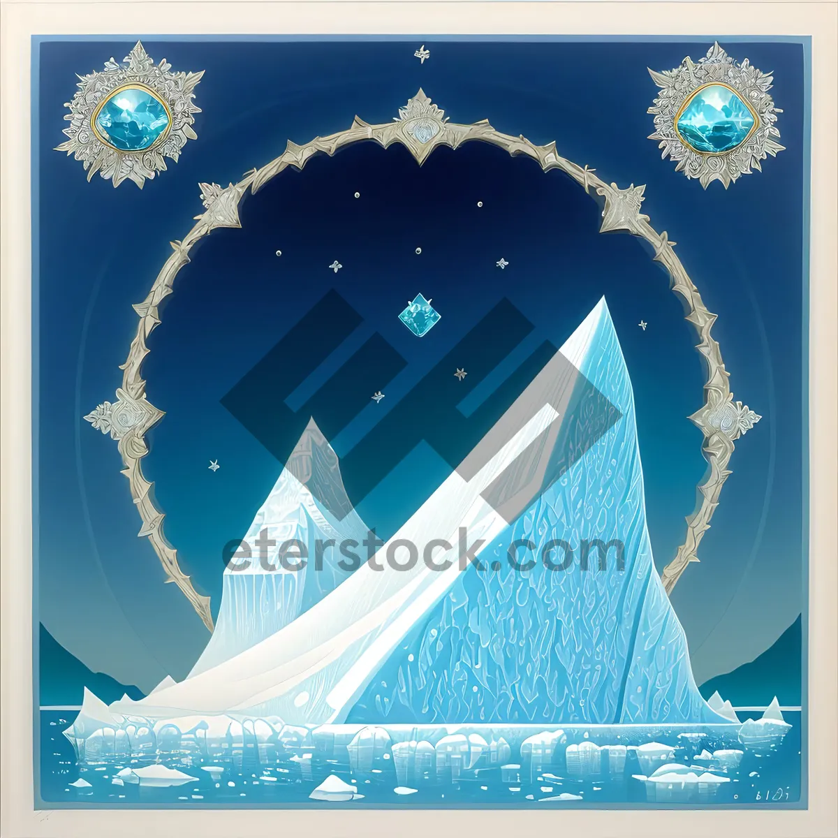 Picture of Winter Wonderland Greeting Card Design with Snowflakes