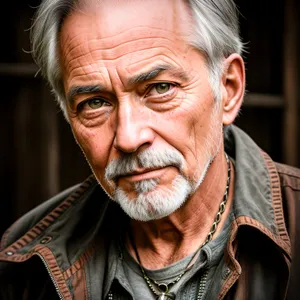 Happy Senior Man with Gray Hair Smiling