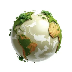 Global Earth Map Icon Glass Sphere