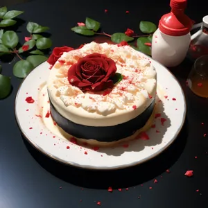 Delicious gourmet dessert cake on restaurant table