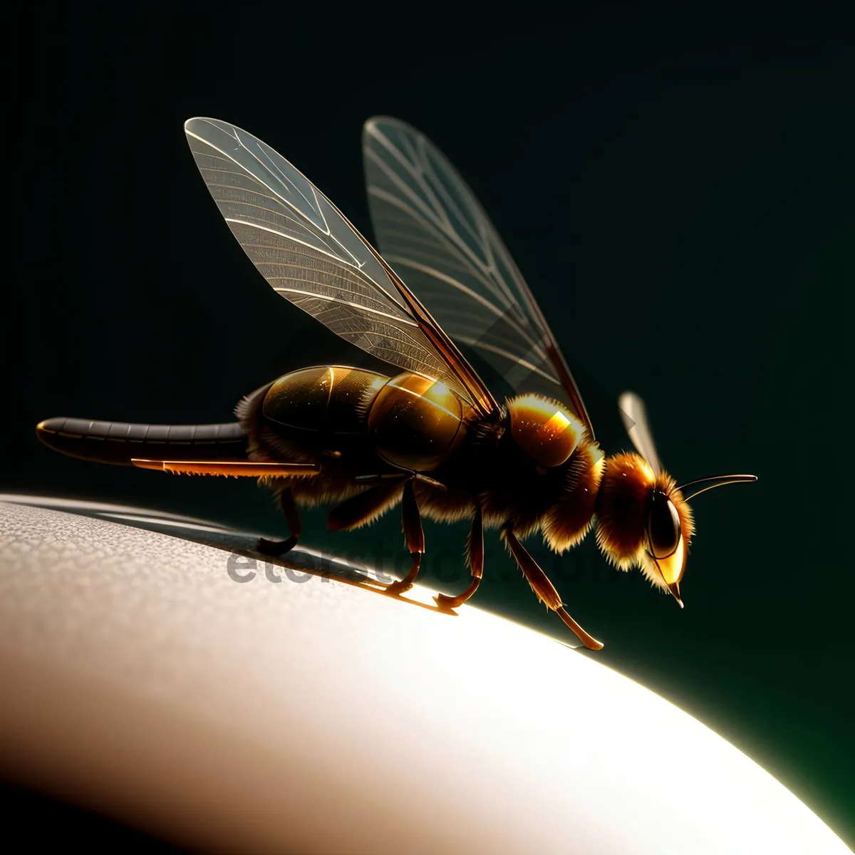 Picture of Wasp in the Garden: Close-Up of Insect's Wing