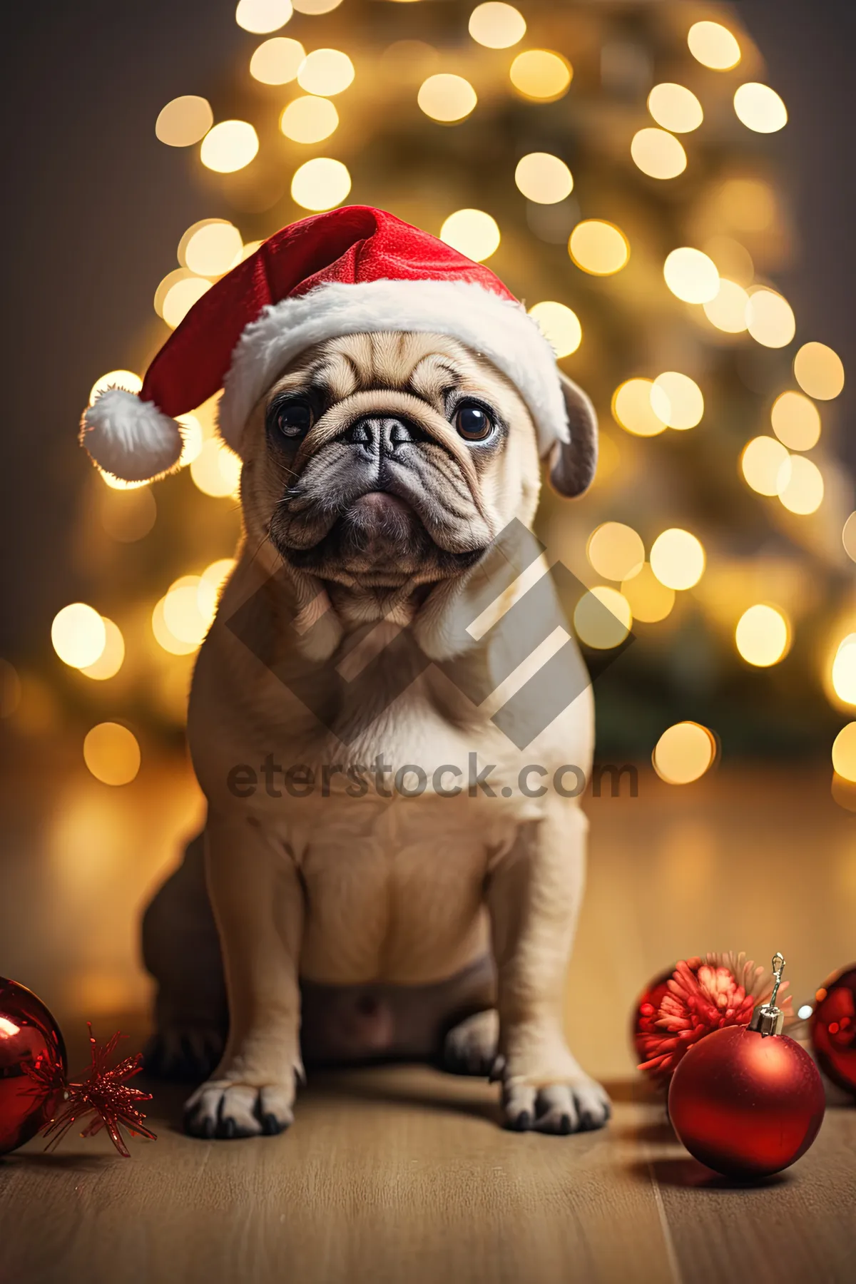 Picture of Bulldog puppy sitting cute portrait studio pose