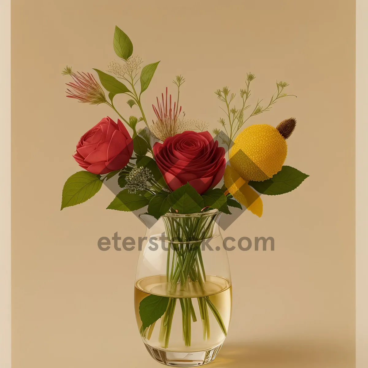 Picture of Blooming Floral Vase with Colorful Bouquet