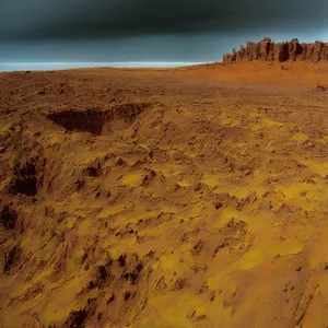 Vibrant Desert Horizon: Hot Yellow Sands