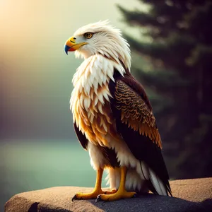 Bald Eagle With Piercing Yellow Eyes