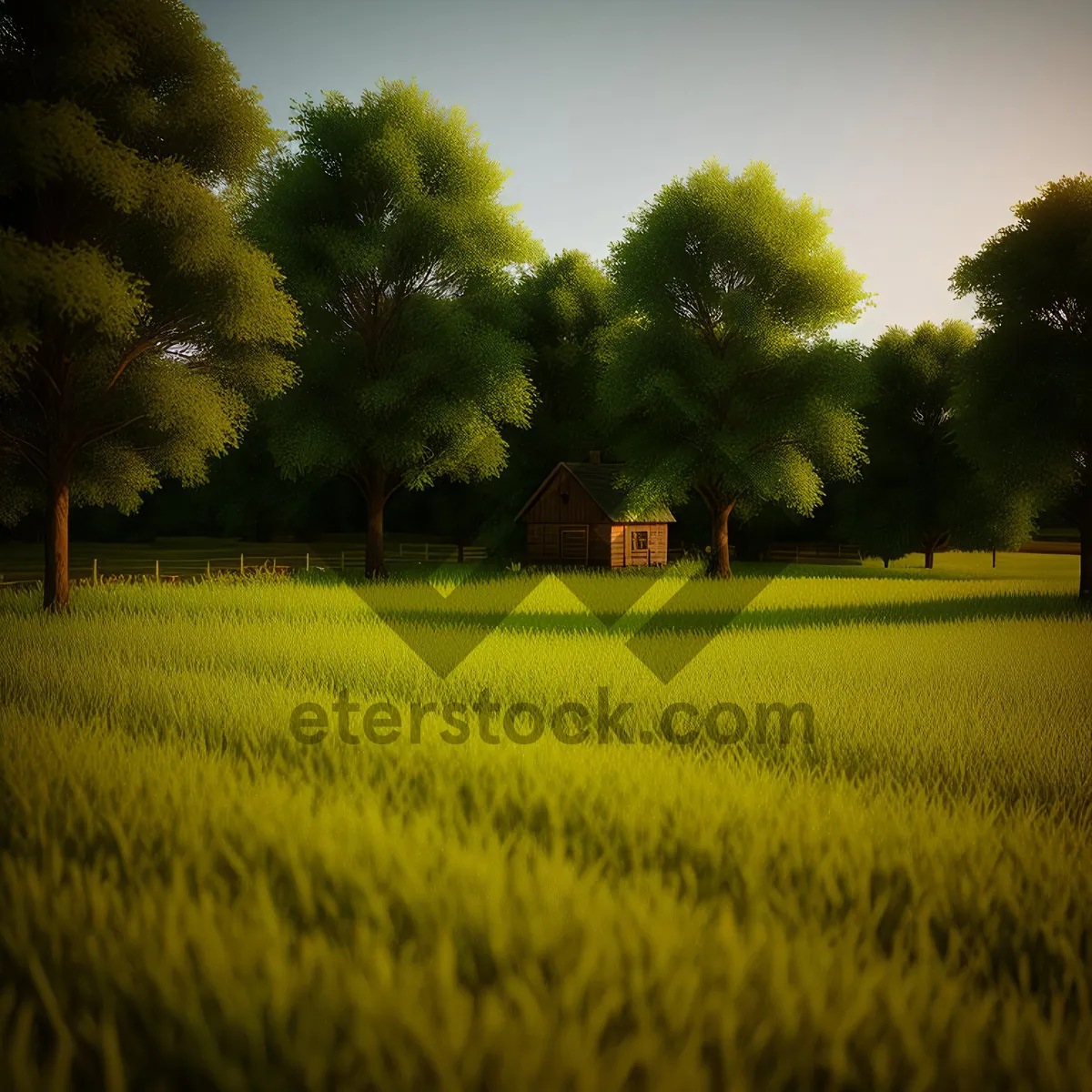 Picture of Golden Rapeseed Field Under Sunny Sky