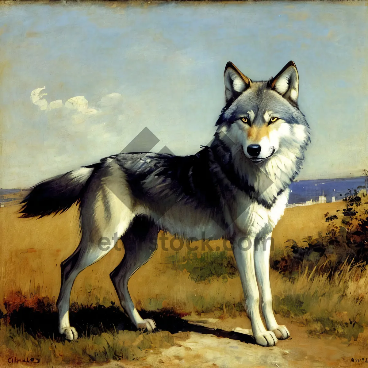 Picture of Cute Canine Portrait of a Wild Timber Wolf