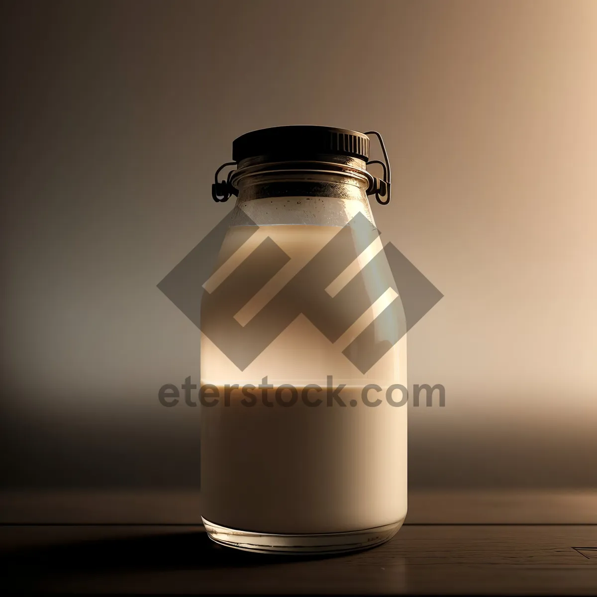 Picture of Glass Milk Bottle with Saltshaker Lid