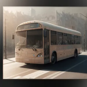 Public Transport Shuttle Bus on Highway