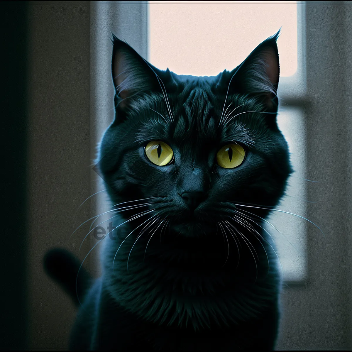 Picture of Furry and Fluffy Gray Tabby Cat with Curious Eyes