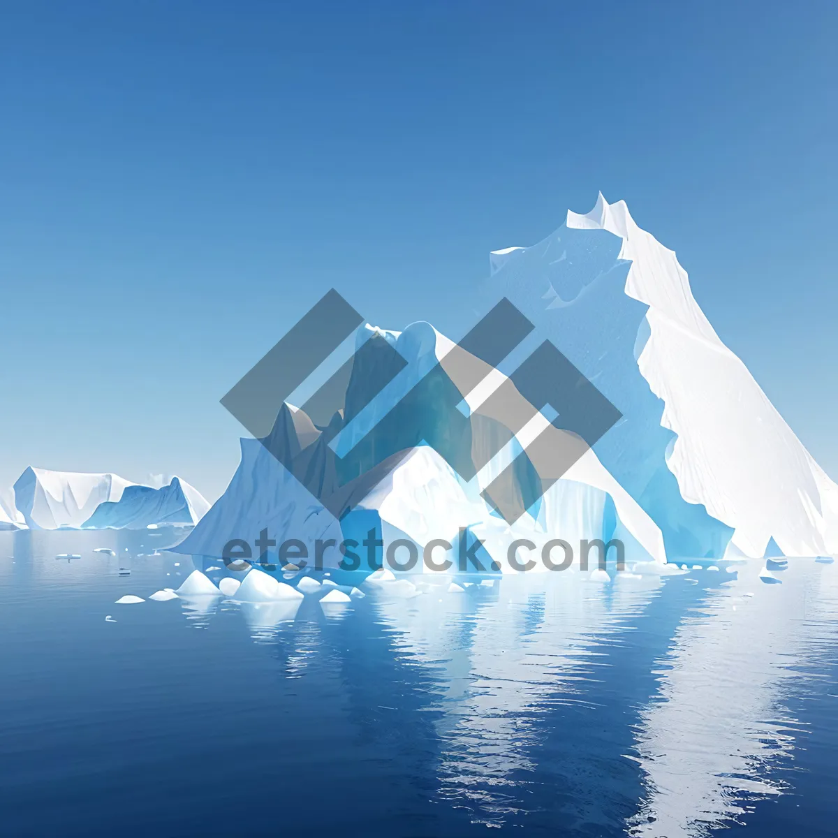 Picture of Arctic Cloudscape: Majestic Glacier in Winter Sky
