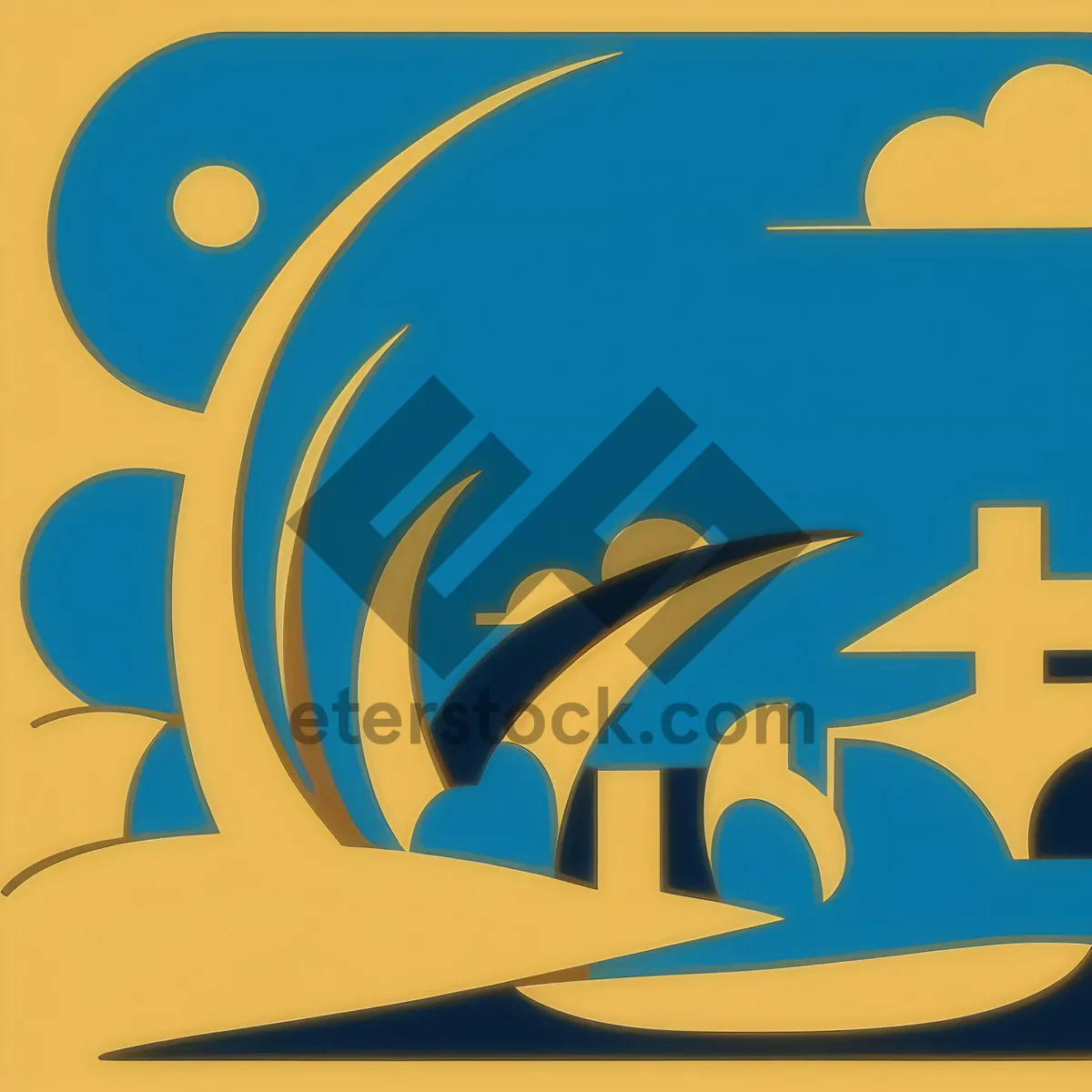 Picture of Creative graphic design icon with symbolic elements