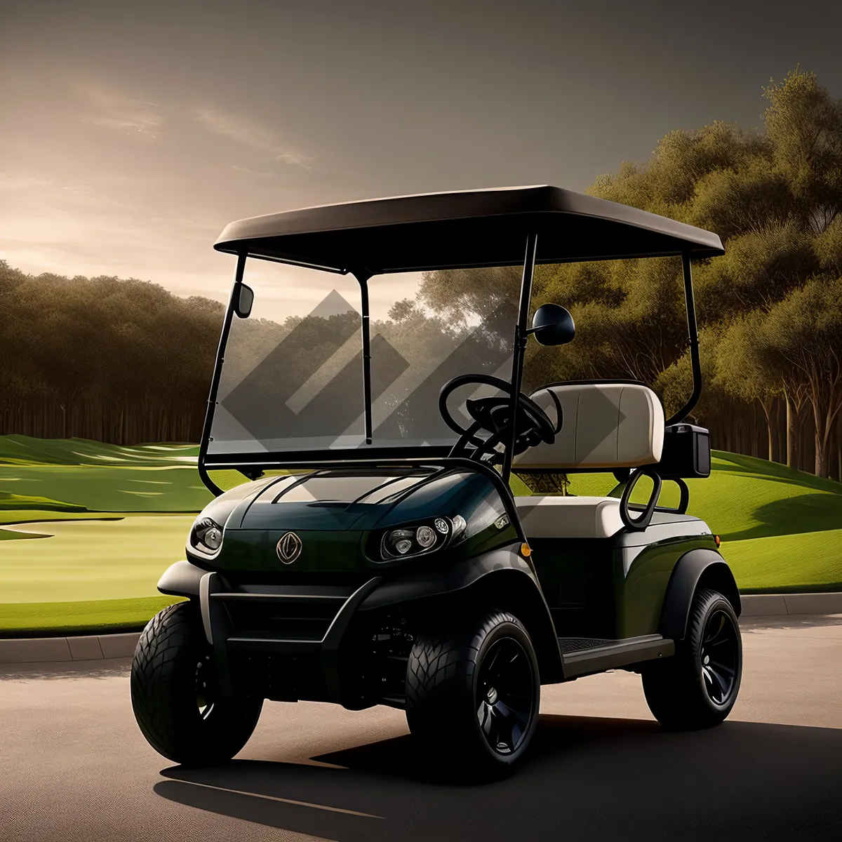 Picture of Vintage Model T Golf Cart on the Green