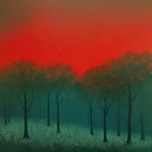 Sunset Skyline with Majestic Tree Silhouette